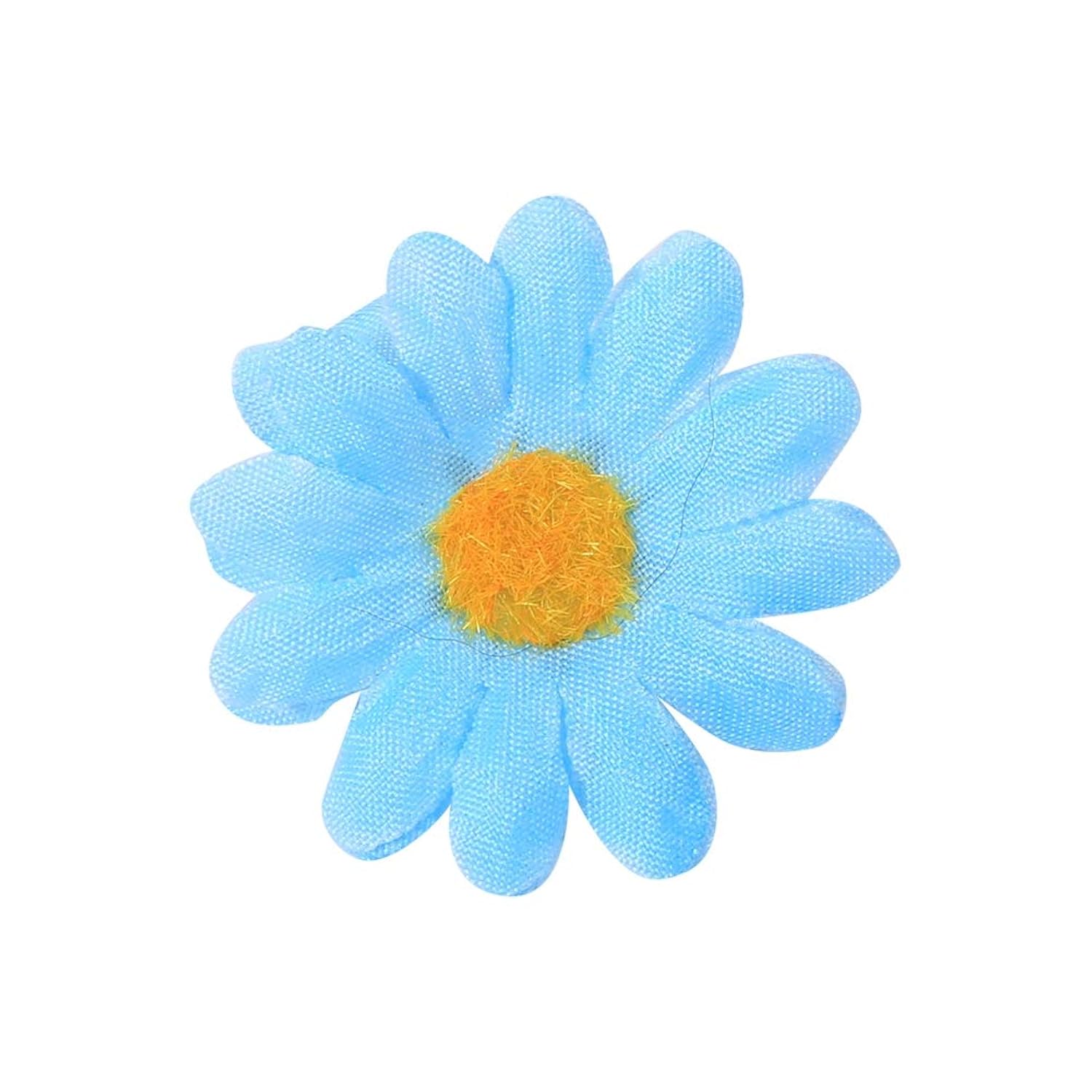100Pcs Artificial Gerbera Flower Artificial Daisy Flowers Heads For Party Wedding And Diy Crafts(Light Blue)
