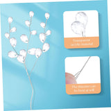 50 Stems Artificial Bouquets Acrylic Bead Drops Flower Branches Bead Sprays For Wedding Diy Crafts (White, 17Cm)
