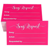 100 Song Request Cards Play Song At Wedding Reception Prom Dance Party Band Dj Karaoke Music Suggestion Note Hot Pink