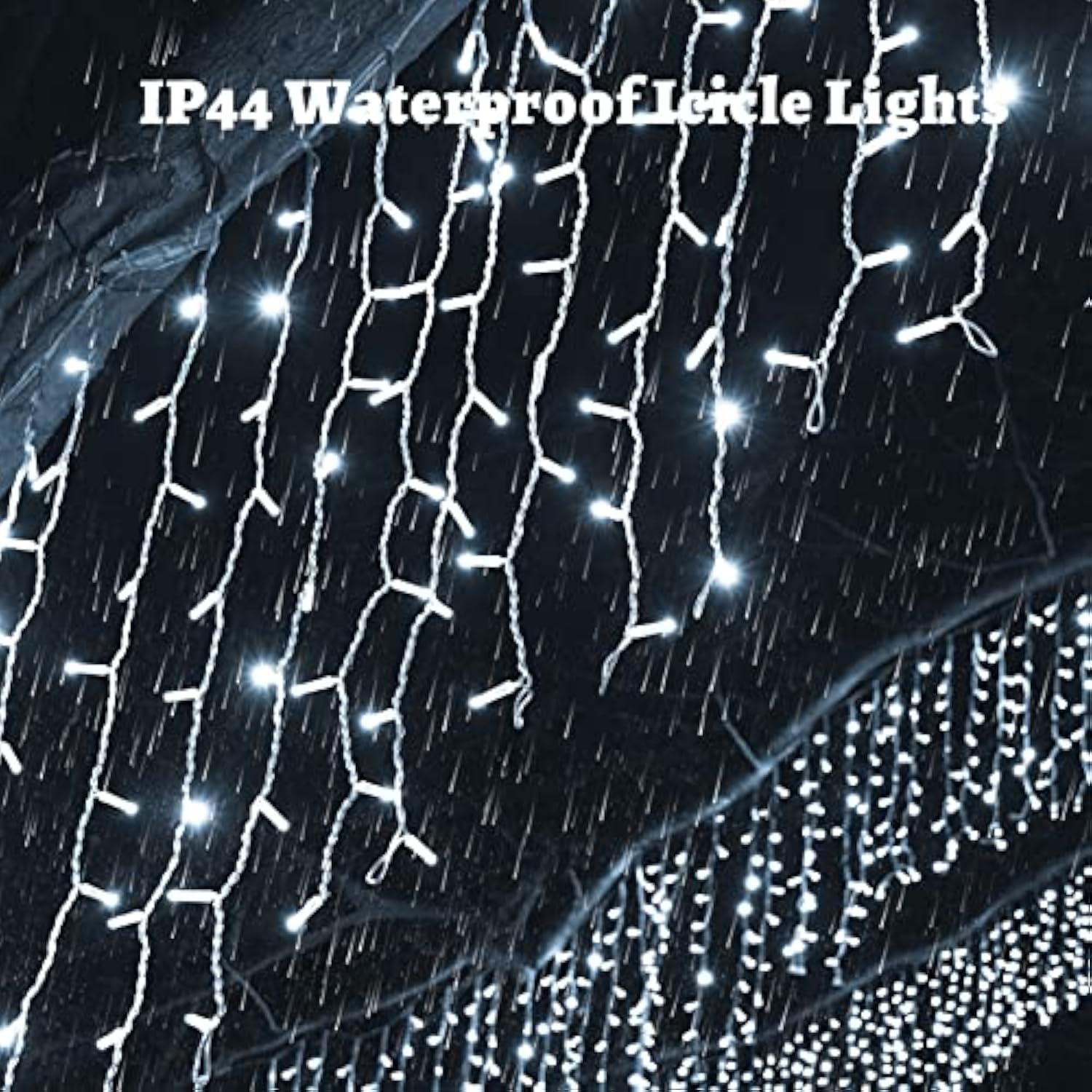 9.8Ft Icicle Lights Outdoor Halloween Lights Battery Powered, Christmas Curtain String Lights,Hanging Window Wall Ice Li