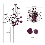 4Pcs 24" Purple Artificial Eucalyptus Stems – Metallic Faux Eucalyptus Leaves For Halloween Decor, Fall Vase Arrangement & Christmas Home Decoration