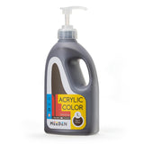 Burnt Umber Acrylic Paint: 1 L /33.8 Oz Satin Liquid Paint With Pump Lid - Soft Body Art Paints For Canvas, Studio, School, Wall & Poured Paintings