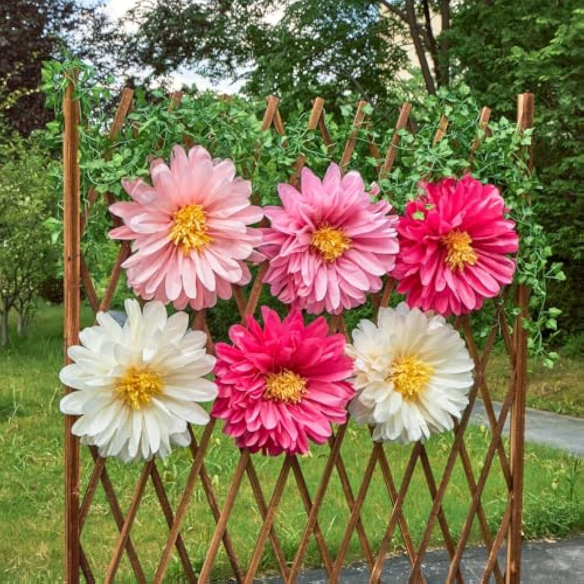 Pink Paper Flowers 6 Pcs, 20 Inch Large Paper Flowers For Pink Party Decorations, Girl Women Birthday Decorations, Tissue Paper Flower Decoration For Backdrop, Classroom And Wall Decor