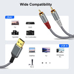 Compatible With Usb To Rca Audio Cable, 4Ft Usb To 2Rca Male Stereo Y Splitter Adapter For Usb A Laptop, Linux, Windows, Desktops, Ps4 And Amplifiers, Home Theater, Speaker