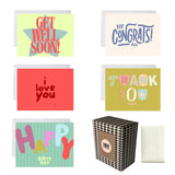 Premium Boxed Multi-Occasion Cards With Envelopes || 50 Count || 5 Modern Designer Prints || Stationery Set For Birthday, Thank You, Congrats, Get Well Soon, Love Notes || Usa