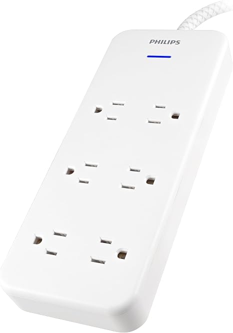 Surge Protector Power Strip 8 Ft Braided Extension Cord Heavy Duty