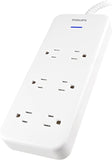 Surge Protector Power Strip 8 Ft Braided Extension Cord Heavy Duty