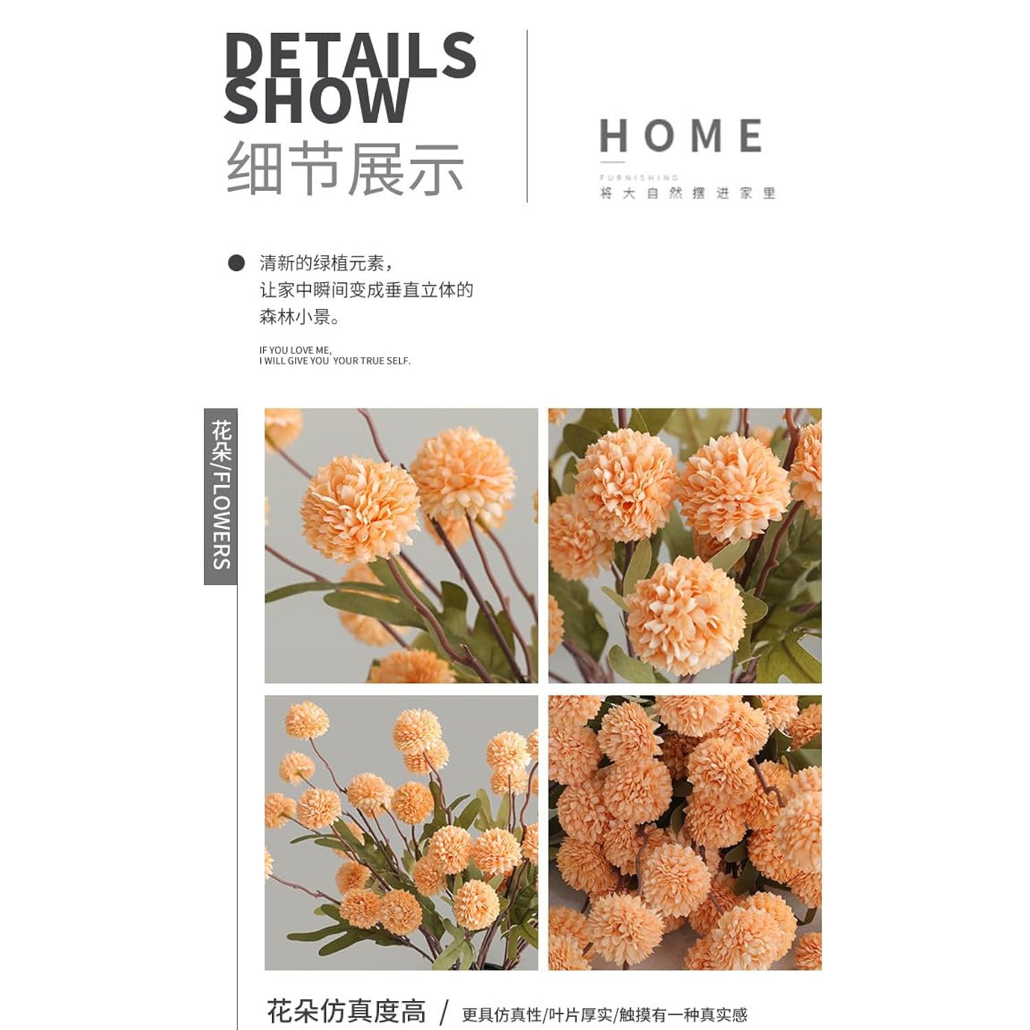 Fall Flowers Artificial Pompon Mum Light Orange – 10Pcs Mini Silk Chrysanthemum Ball Stems, Faux Mum Flowers For Autumn Decor, Diy Bouquet, Wedding Centerpieces, Table Arrangements, Home Decoration