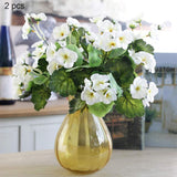 4 Bundles Artificial Begonia Flowers Outdoor Fake Flowers For Decoration Uv Resistant No Fade Faux Silk Plants Garden Porch Window Box Decor,White