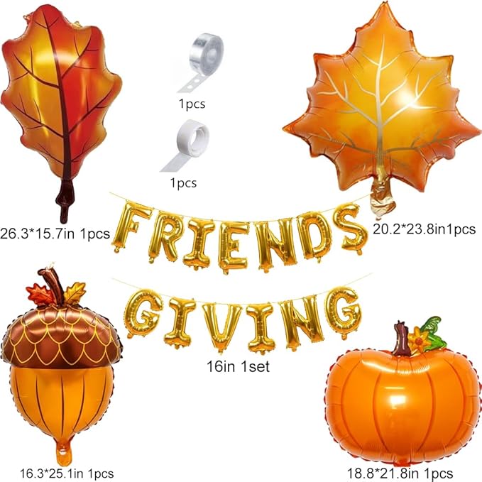 137Pcs Friendsgiving Fall Balloon Arch Kit Thanksgiving Harvest Party Decorations