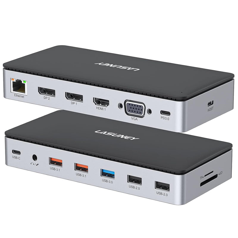 Usb C Laptop Docking Station, 15 In 1 Triple Display Multiport Adapter With 3