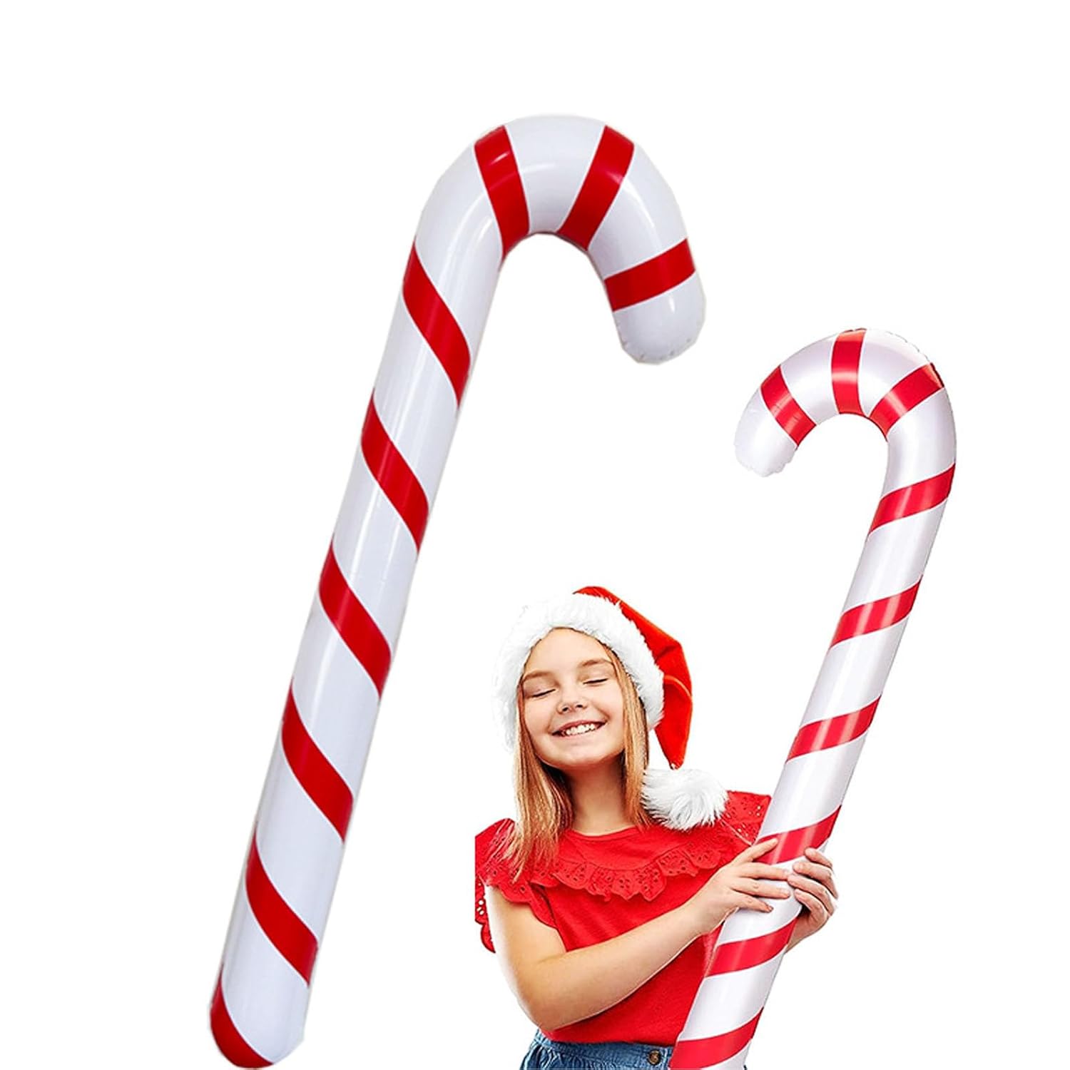 2 Pcs Inflatable Candy Canes Balloons Inflatable Christmas Candy Cane For For Christmas Indoor And Outdoor Party Decorat