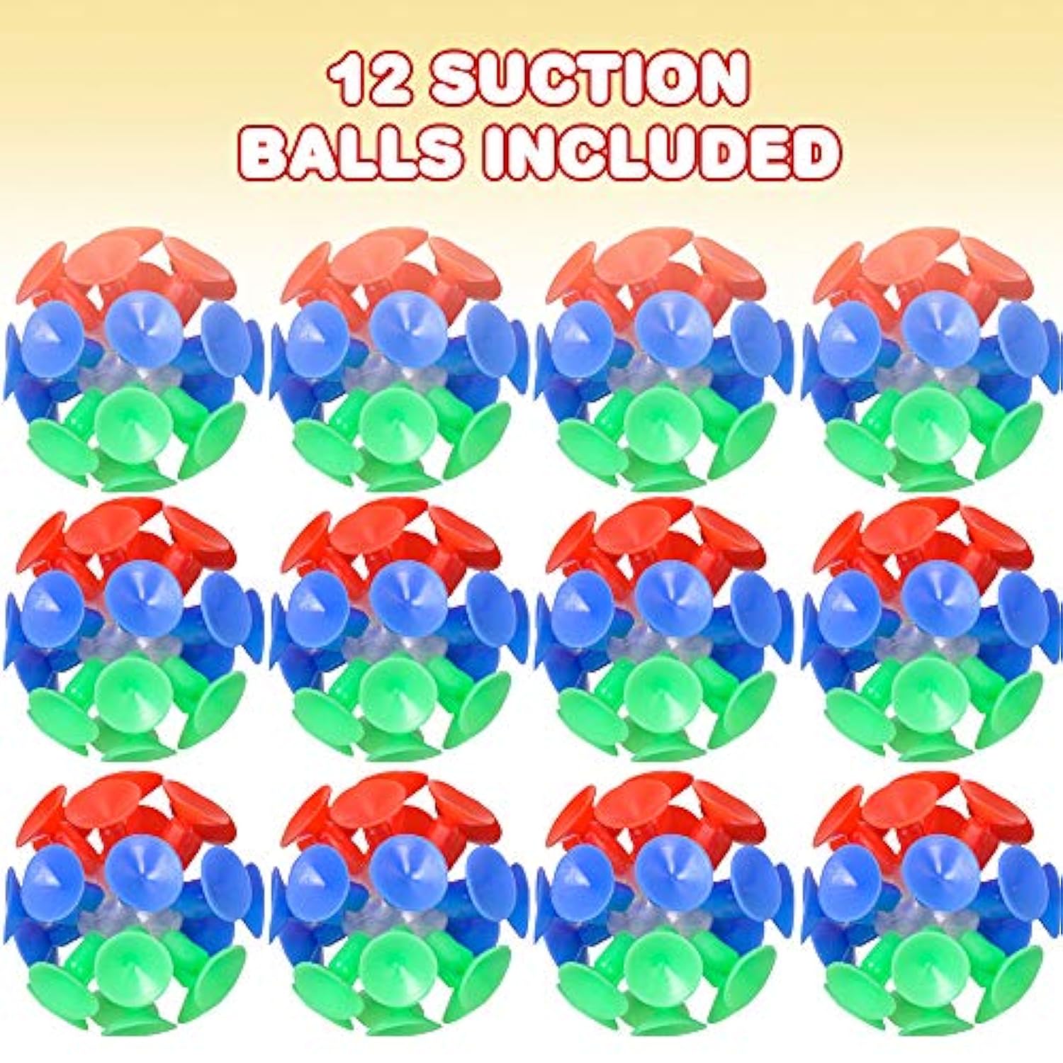 Suction Cup Ball Toys For Kids, Set Of 12, Toss Sticky Balls With Mini Suction Cups, Tossing Toys For Indoor And Outdoor Play, Fun Birthday Party Favors For Boys And Girls