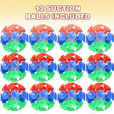 Suction Cup Ball Toys For Kids, Set Of 12, Toss Sticky Balls With Mini Suction Cups, Tossing Toys For Indoor And Outdoor Play, Fun Birthday Party Favors For Boys And Girls