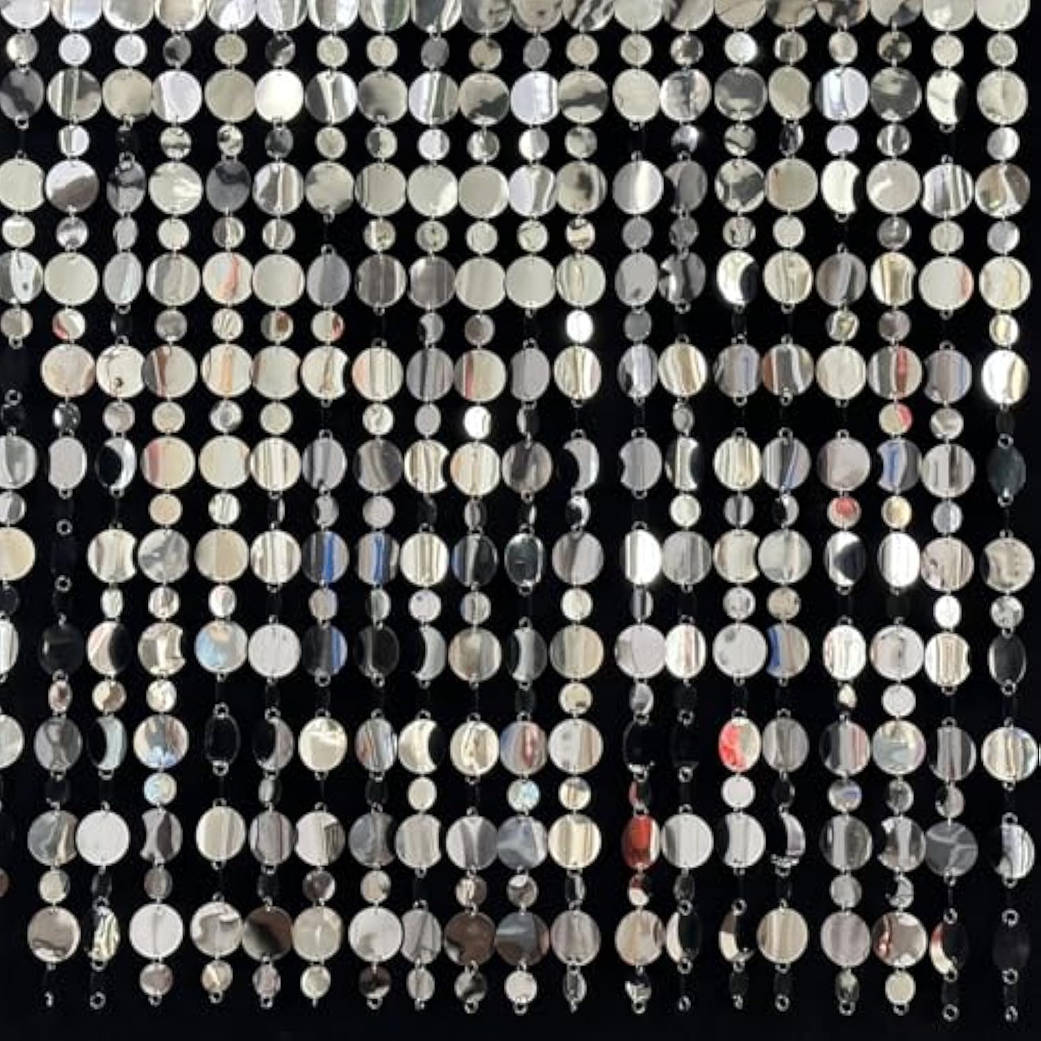 Silver Shimmer Wall Backdrop, 20 Packs Silver Sequin Curtain Circle Dots Garland For Wedding, Birthday, Bachelorette Party, 70S 80S 90S Theme Disco Party Decorations Supplies