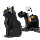 Kisa Cat Candle With Skeleton Inside, Black, 20 To 25 Hour Burn, 6.7 X 2.9 X 4.5 In Sculptural Geometric Kitty And Creepy Cute Décor, Unique Melting Christmas Gift For Cat Lovers