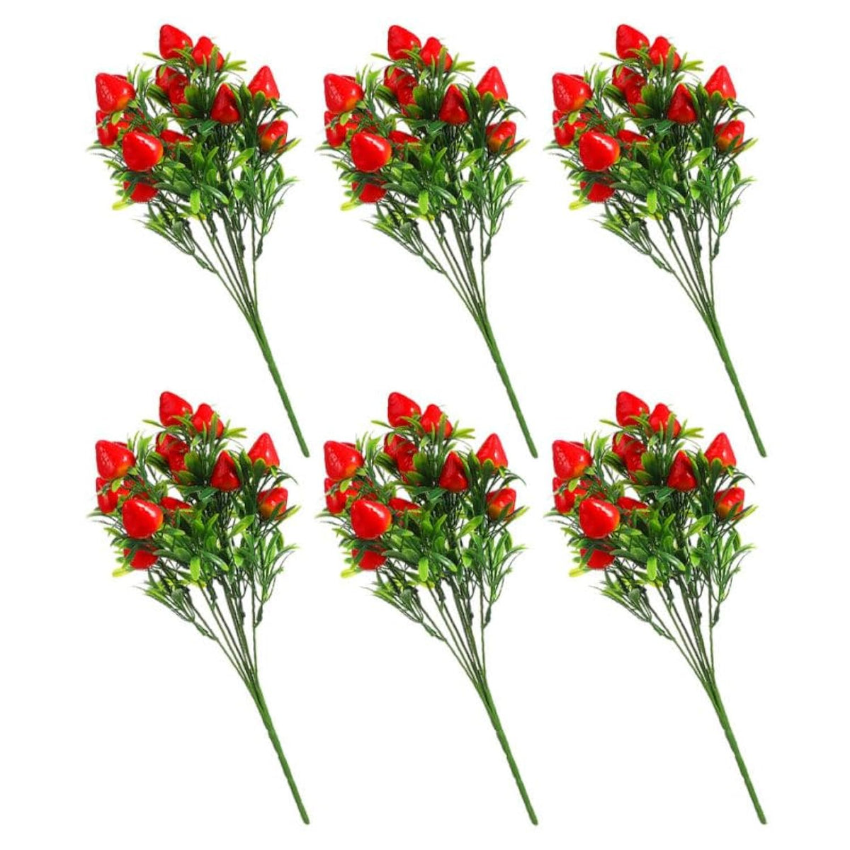 Realistic Faux Strawberry Bouquet Artificial Strawberry Plants For Home Decor Wedding Party Floral Picks Lifelike Centerpieces 10.62X8.26 Inches