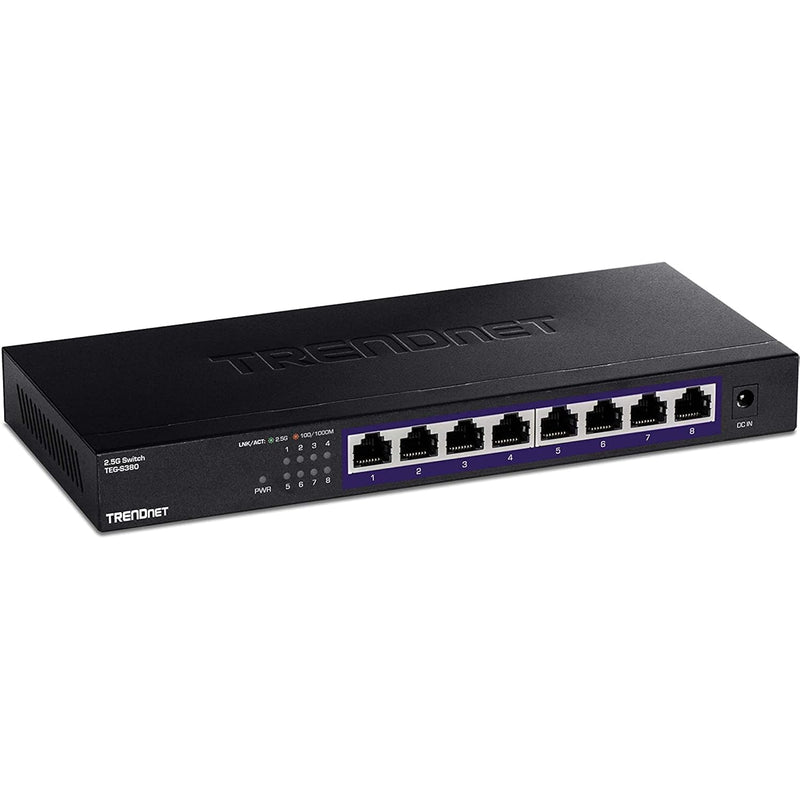 TRENDnet 8-Port Unmanaged 2.5G Switch,Wall Mountable, TEG-S380( Renewed)