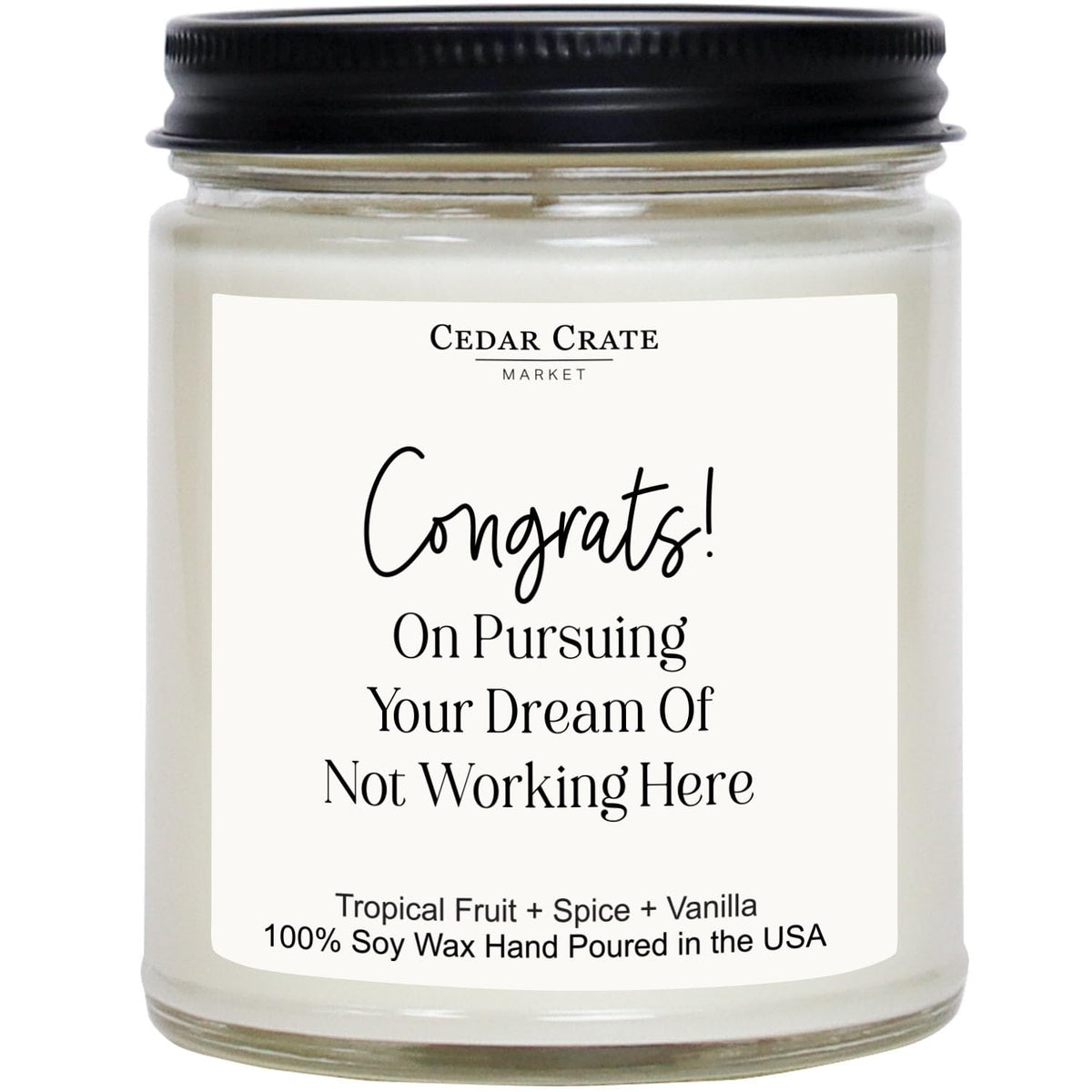 Farewell Gifts For Coworkers, Coworker Leaving Gift For Women 9Oz Tropical Spice Scented Soy Candle, Funny Candle For Boss Coworker Employee, Retirement - Handmade In The Usa