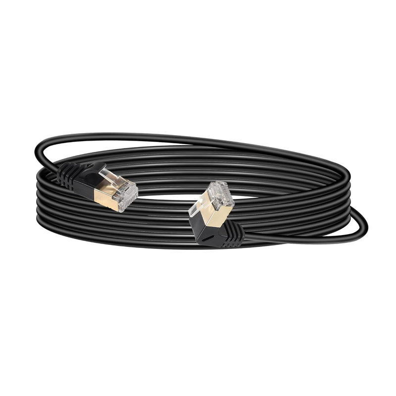 10Ft 90 Degree Up Angle Cat8 Ethernet Cable, High Speed 40Gbps 2000Mhz Network