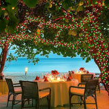 200 Led Red White And Green Christmas Lights Outdoor, 66Ft String Lights Indoor Clear Wire, Christmas Tree Lights Plug I