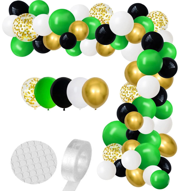 Green Black White Balloon Garland Arch Kit Arch, 122Pcs Green Black Wh