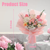 Handmade Crochet Rose Flower Bouquet: Artificial Knitted Rose Gift For Wife Mother Girlfriend For Festival Wedding Graduation Anniversary (Pink)