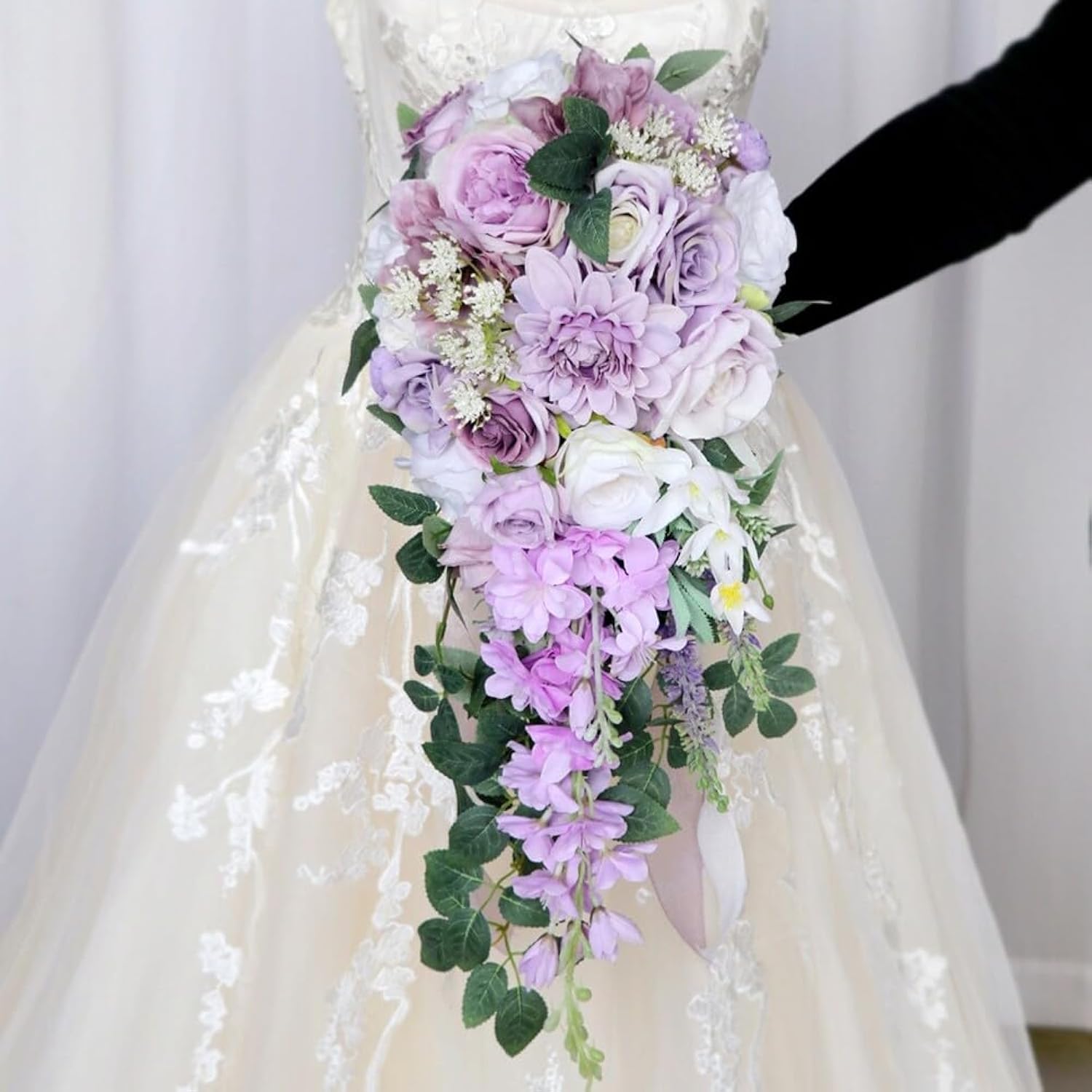 Purple Rose Wedding Bouquets Artificial Lavender Flowers Wedding Bouquets For Bride Bridesmaid Bouquet Faux Bouquet Bride Bridesmaid Holding Flower For Wedding Decor
