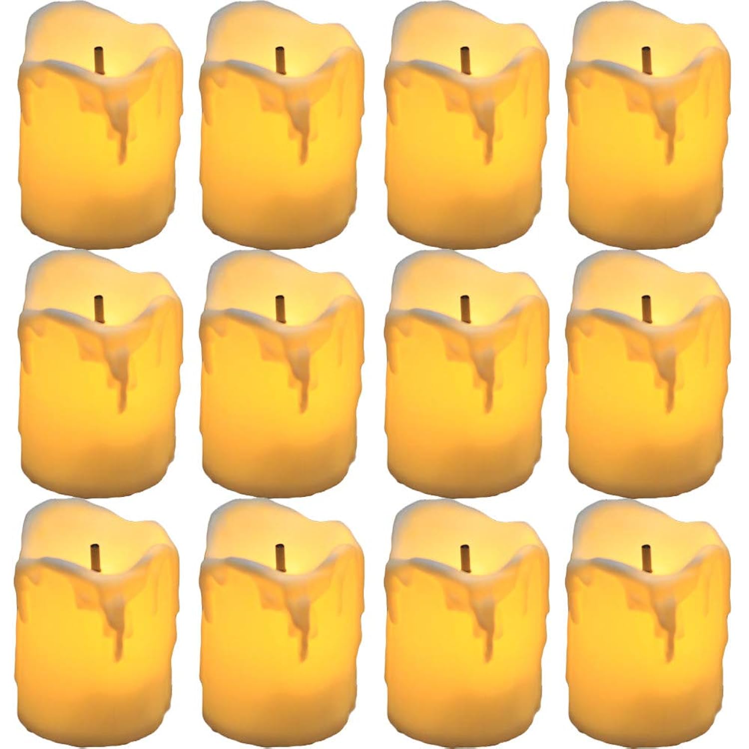 Led Tea Lights Candles Battery Operated Candle Led Flameless Candle Drips Votive Candle Fake Candles For Halloween Thanksgiving Christmas Decorations(1.5"X2" 12Pack)
