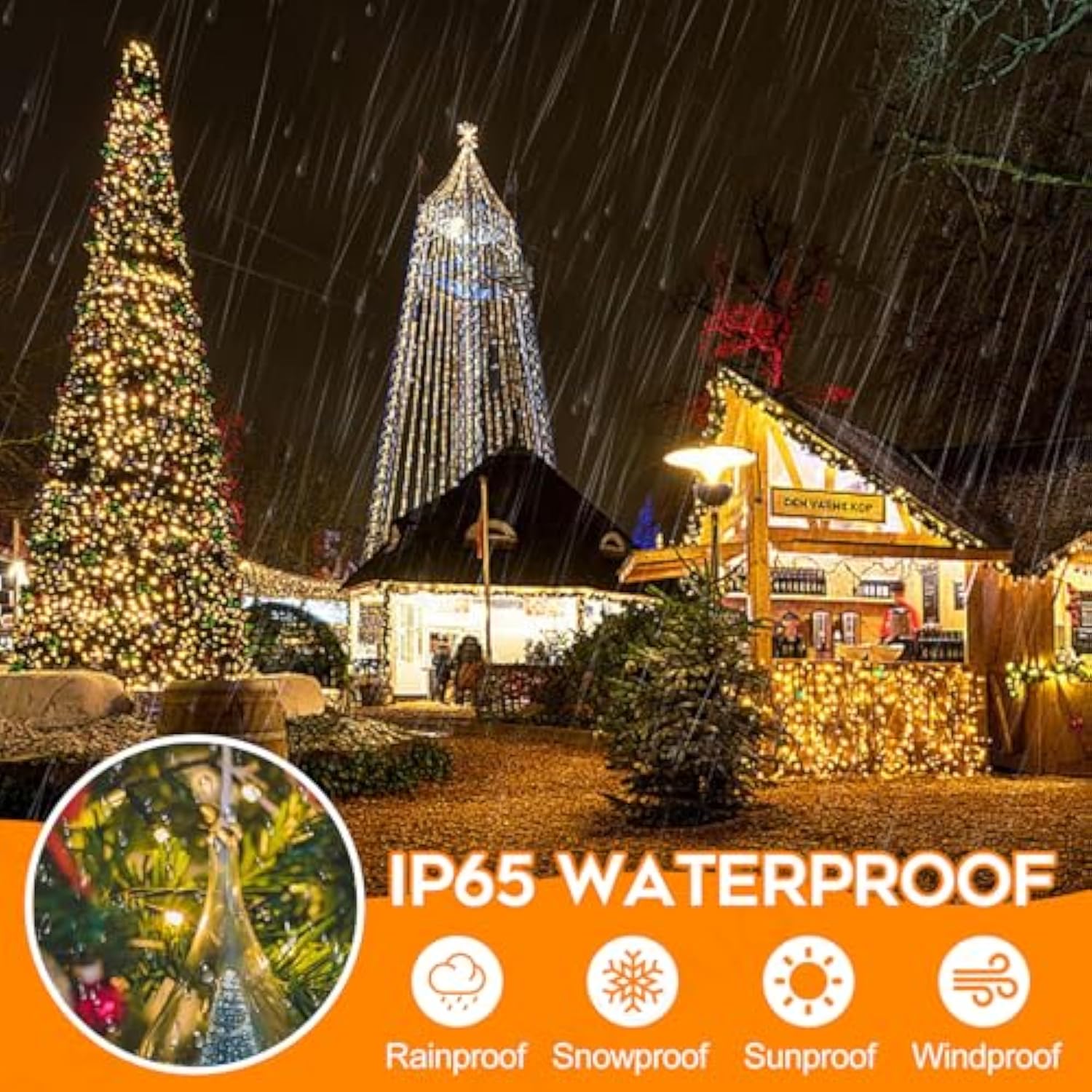 66Ft 200 Led Christmas Light, Twinkle Xmas Lights With 8 Modes And Timer, Outdoor Waterproof Christmas Tree Lights For R
