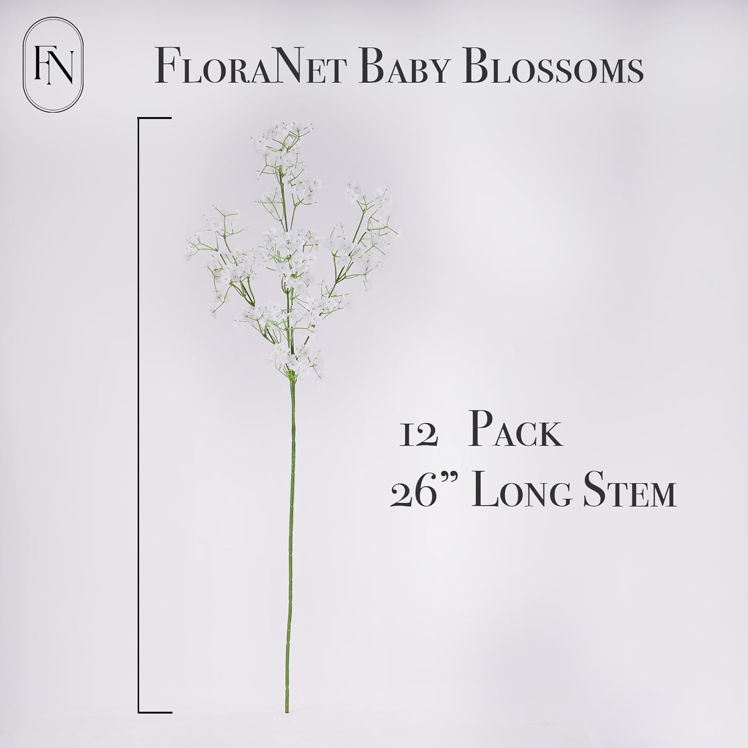 Artificial Baby'S Breath (12 Pack) - 26" Real Touch Silk Stems For Wedding Bouquets, Centerpieces, Home Decor - Hyper-Realistic Faux Flowers For Diy, Vase Arrangements & Bridal Events