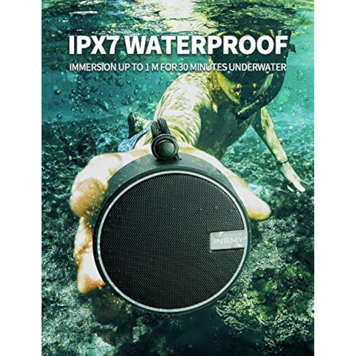 C12 Ipx7 Waterproof Shower Bluetooth Speaker, Portable Small Speaker, Speakers Bluetooth Wireless Loud Clear Sound Support Tf Card Suction Cup For Kayak Canoe Beach Gift (Black)