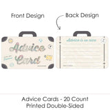 Big Dot of Happiness World Awaits - Suitcase Wish Card Travel Themed Graduation Party, Baby or Bridal Shower Activities - Shaped Advice Cards Game - Set of 20