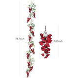 4Pcs 6.6Ft/Piece Imitation Silk Wisteria Garland Hanging Flower Vine For Home Outdoor Garden Ceremony Wedding Arch Floral Decor (Red)
