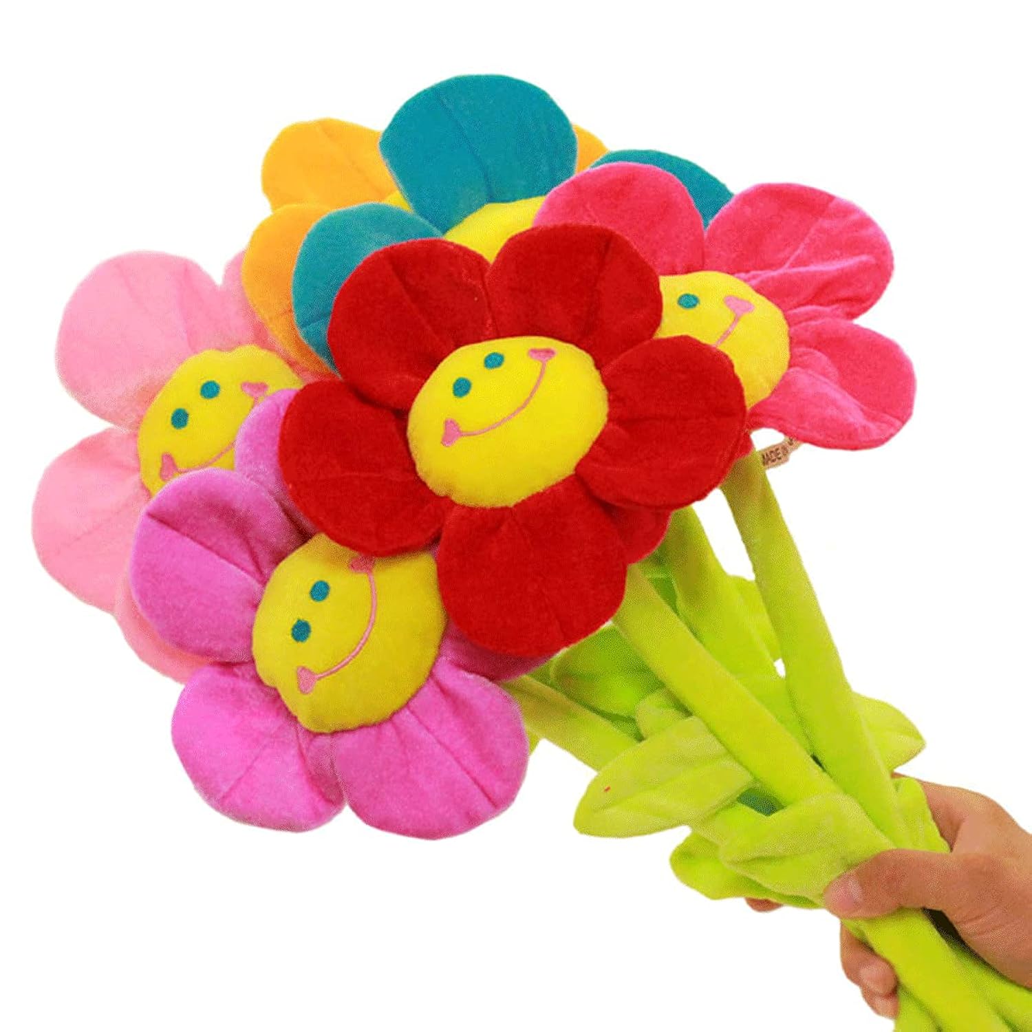 Stuffed Artifical Flower,Plush Sunflower Bouquet With Bendable Stems, Stuffed Flower Home Decoration For Wedding Party Birthday Christmas (26 Inch, Yellow)