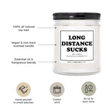 You Nique Designs Long Distance Candle, 7 Ounces, Long Distance Relationship Gifts, I Miss You Gift For Him, Deployment Gifts, White All Natural Soy Vegan Aromatherapy Candles (Mahogany Teakwood)