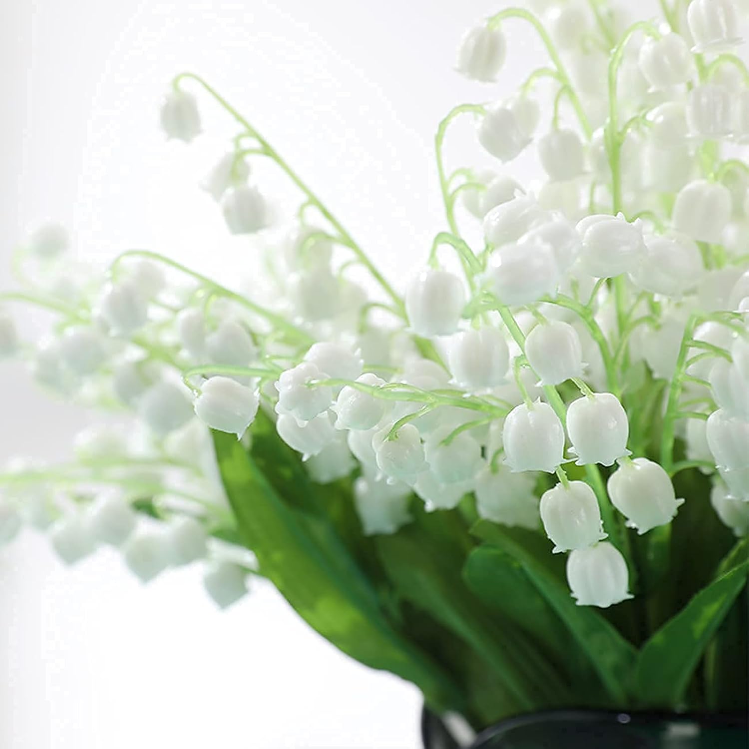 20 Pcs Artificial Lily Of The Valley Faux Flowers Bell Orchid Wedding Bouquet, May Flower For Home Garden Wedding Party (20)