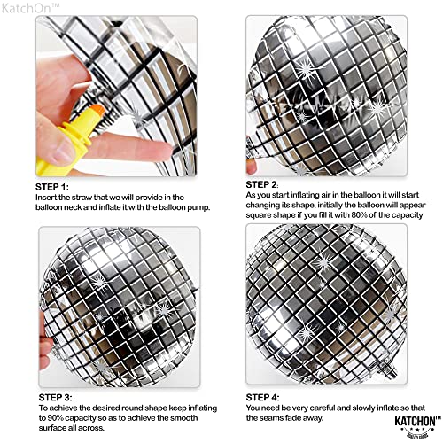 , Silver Disco Ball Balloons - 22 Inch, Pack of 12 | Disco Theme