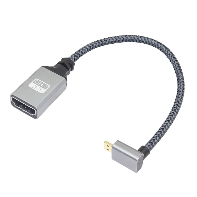 4K Micro Hdmi To Hdmi Adapter Cable,90 Degree Down Angle Micro Hdmi Male To Hd