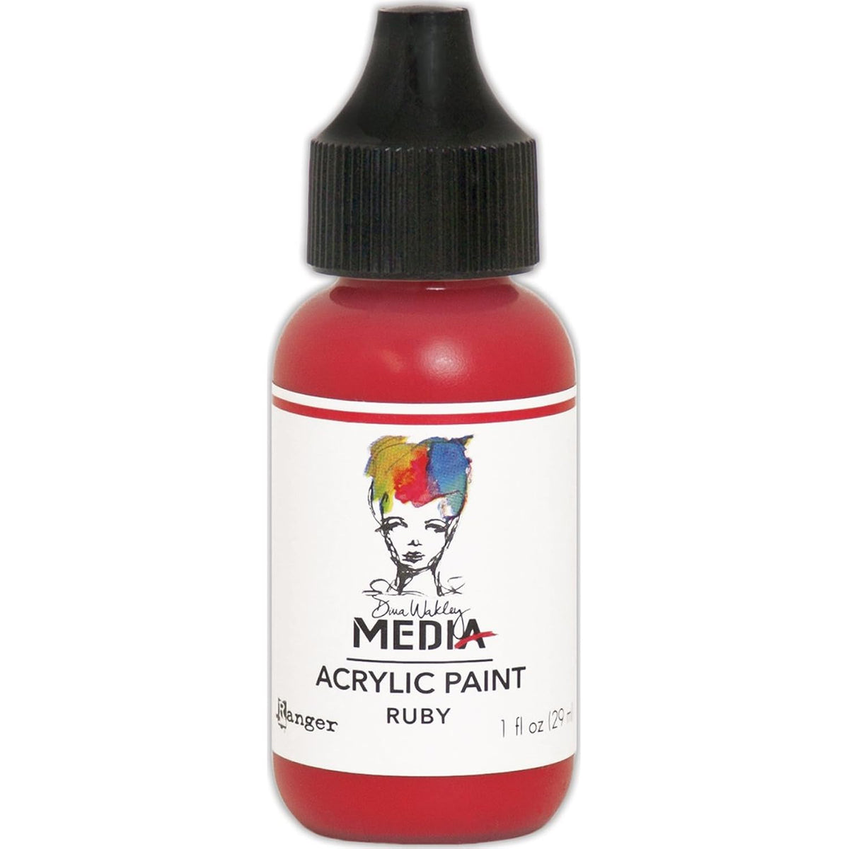 Ranger MDQ54078 Dina Wakley Media Heavy Body Acrylic Paint 1ozRuby, Ruby