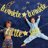 Gold Glitter "Twinkle Twinkle Little Star" Banner for Gender Reveal, Baby Shower Decor