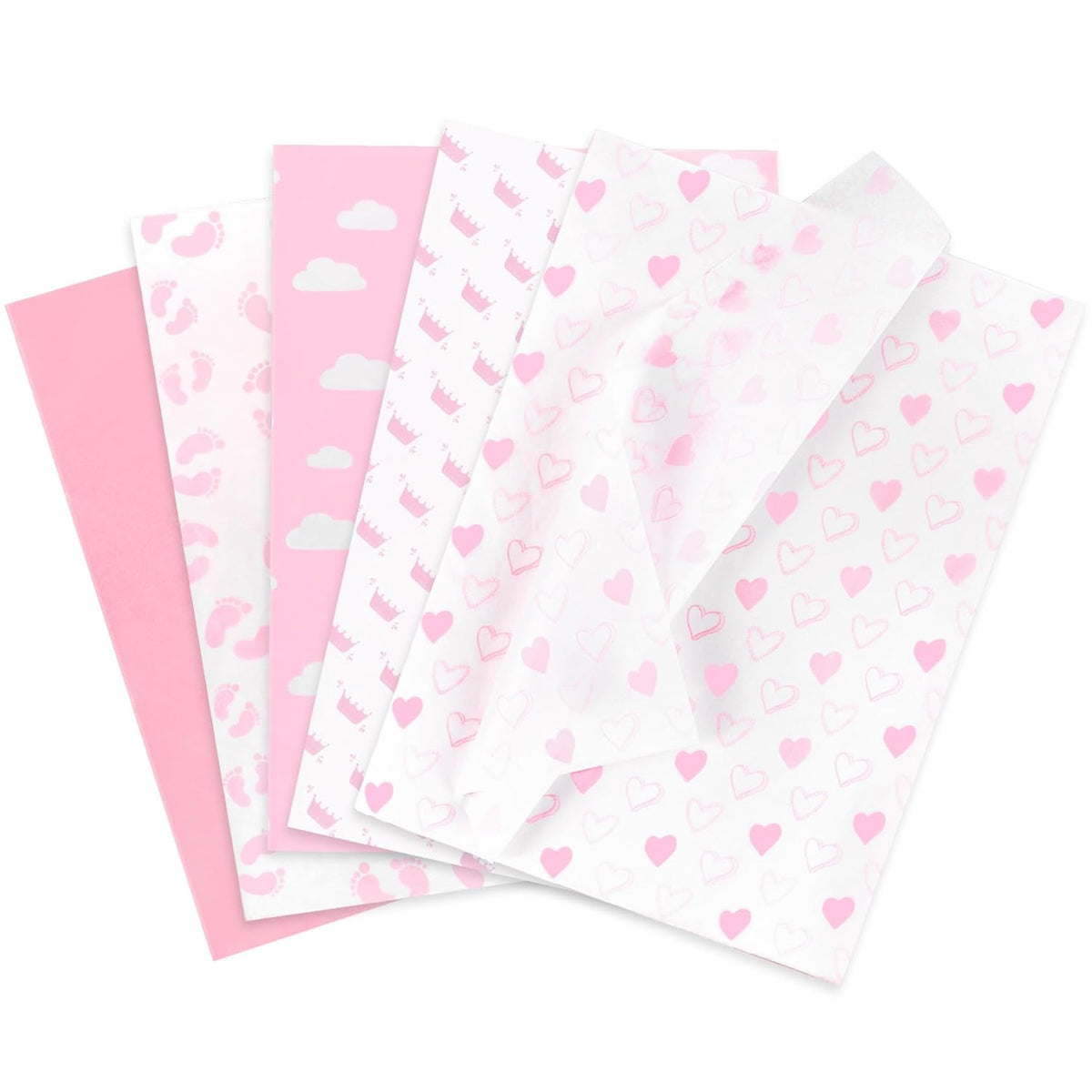 Tissue Paper, 50 Pcs Baby Feet Print Pink Tissue Paper For Gift Bags Gift Wrapping, Cute Baby Girl Design Tissue Paper Gift Wrap For Baby Shower, Birthday, Anniversary, Craft, 19.7X13.8In