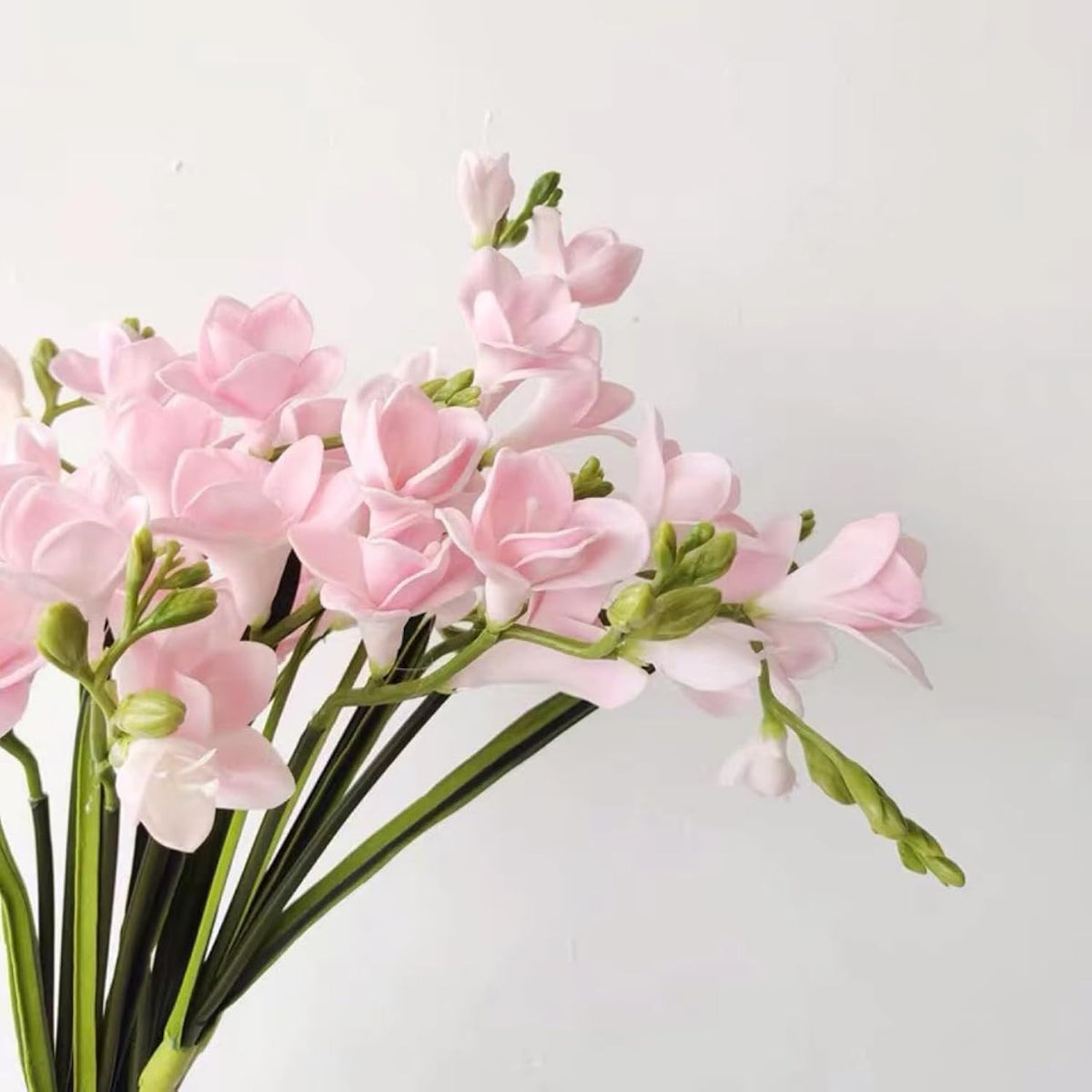 2Pcs Artificial Freesia Flowers, Faux Freesia Bouquet For Home Decor, Wedding, Party Floral Arrangements (Pink)