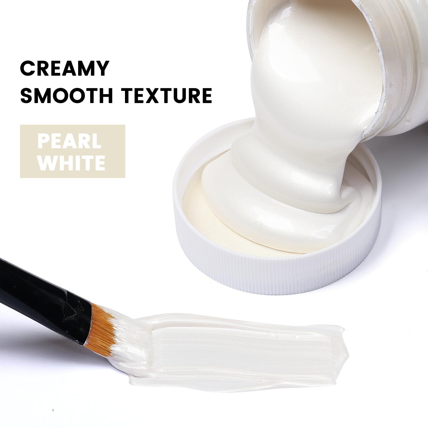 Acrylic Paint Metallic Pearl White, 100Ml Pearl Paint For Art Painting, Hand-Crafts, Non-Toxic, Non-Fading Pearlescent Acrylic Paints Ideal For Canvas, Wood, Fabric, Furniture, Ceramic, Stone Craft Supplies