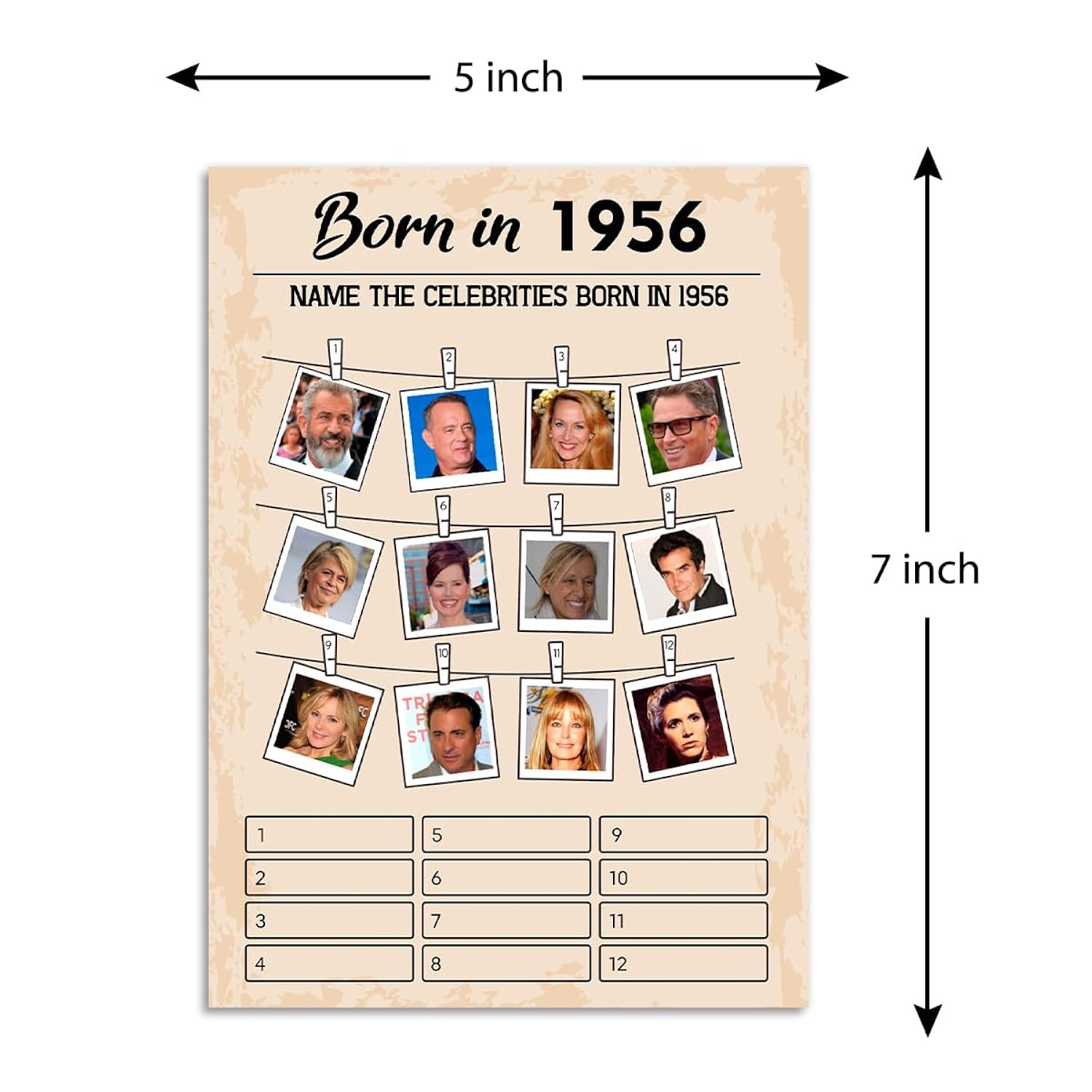 70Th Birthday Party Games, Set Of 2 Activities For 15 Guests, Born In 1956 Games Bundle, Birthday Party Supplies For Adults, Pack Of 30 Cards