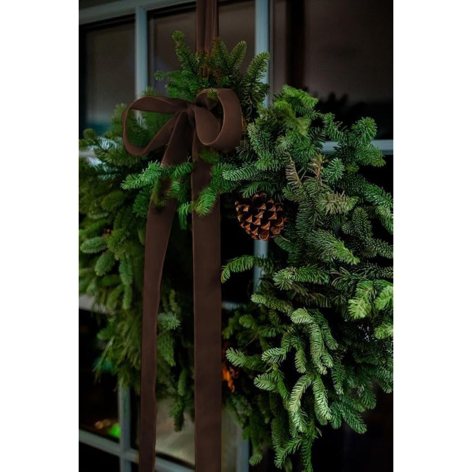 Brown Velvet Ribbon 1.5'' 25 Yards For Christmas Tree, Gift Wrapping, Flower Bouquet, Wreath Decorations, Bow Making