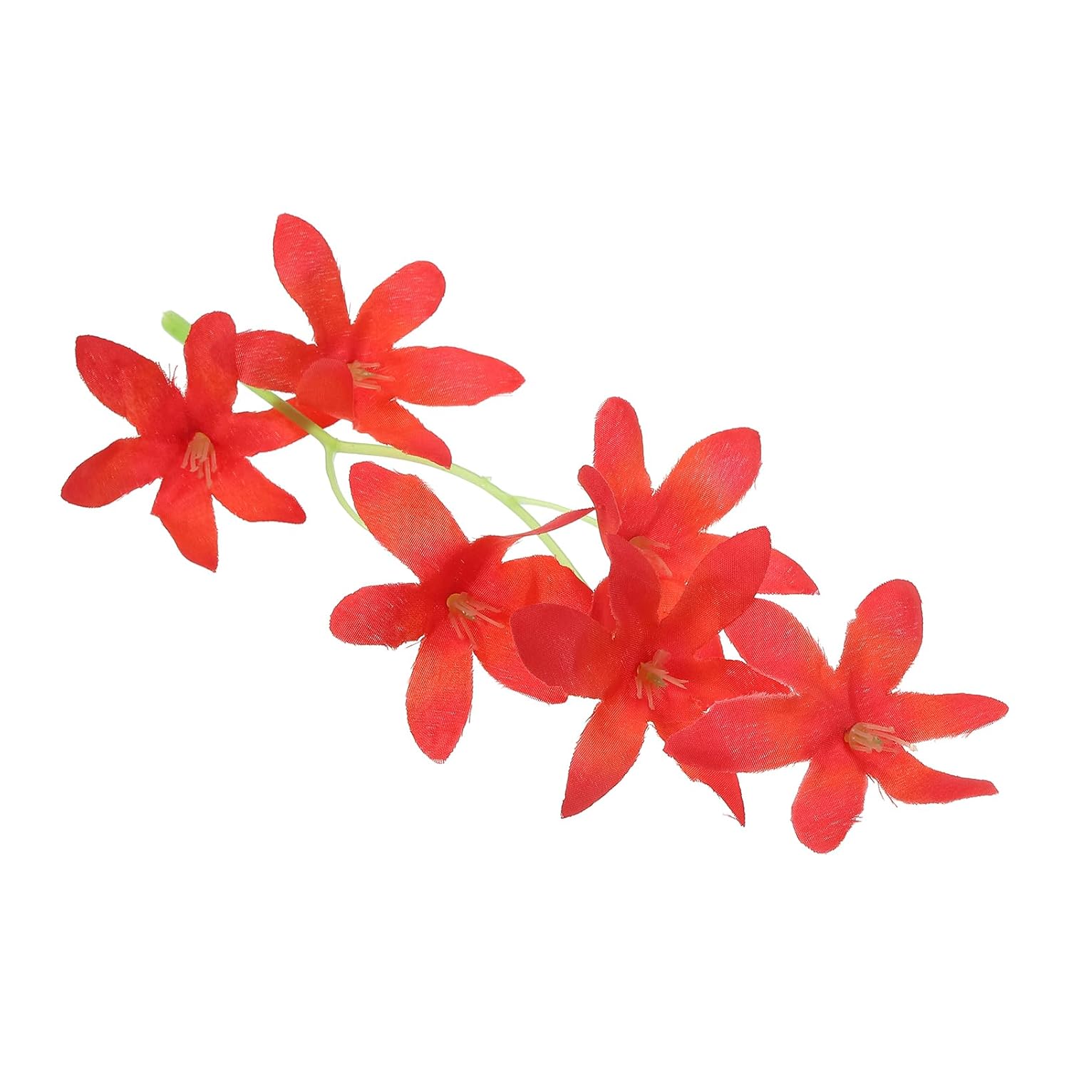 7 Inch Artificial Orchid Flower, 16 Pcs Floating Candles Simulation Flower Cylinder Vase Fillers For Home Wedding Decoration, Red