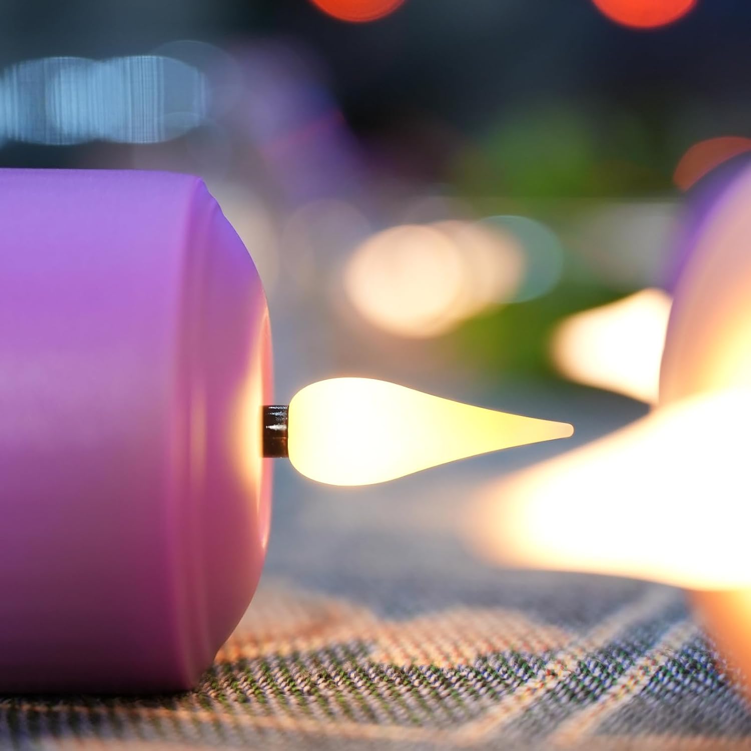 Flameless Advent Candles Purple And Pink, 4 Inch Battery Operated Led Advent Pillar Candles With Remote Timer, 350+ Hours Long Lasting Candles For Christmas Advent Rituals And Wreath,Set Of 4