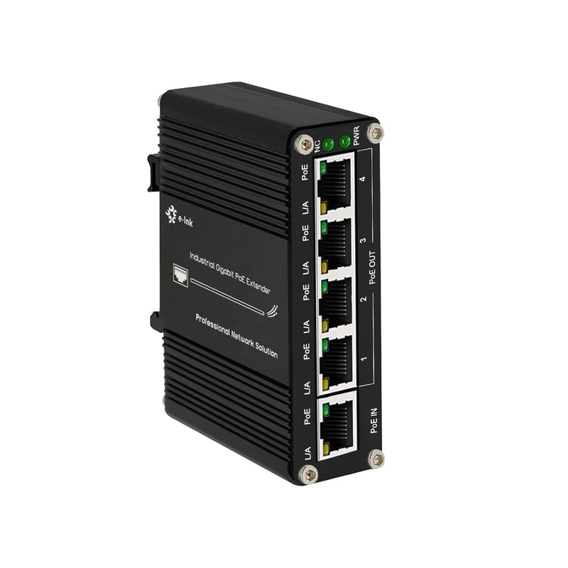 Mini Industrial Gigabit Poe Extender - 30W 10/100/1000Mbps One Input Four Outp