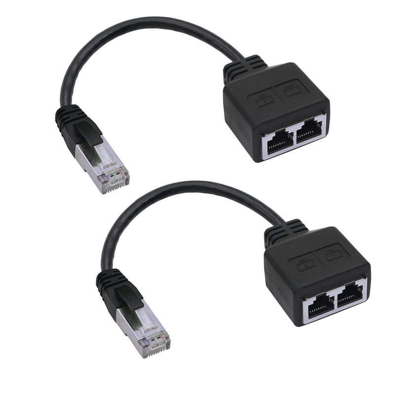 2Pcs Rj45 Adapter Cable Rj45 Male To Female Double Adapter(7.8Inch) For Notebo